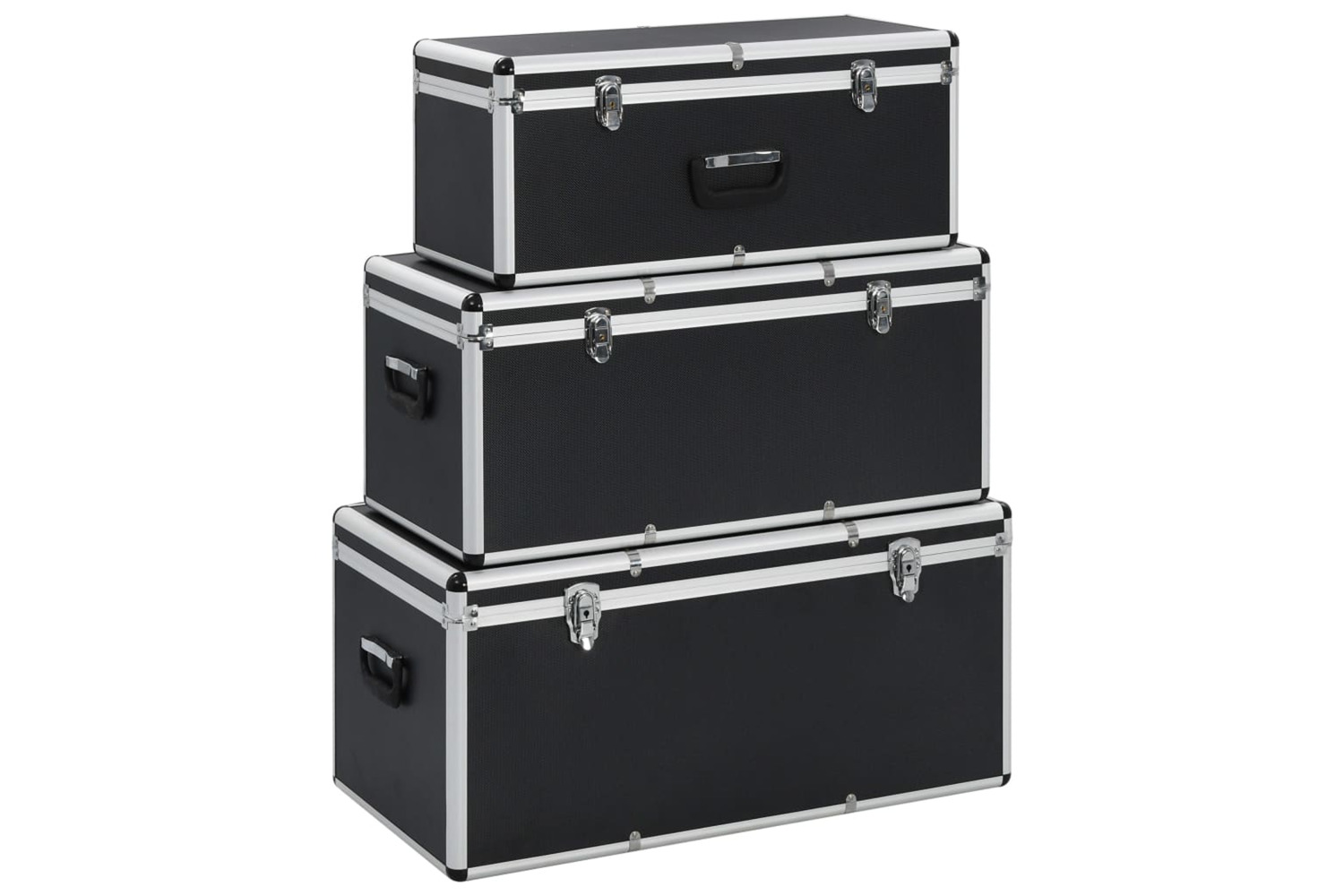vidaXL 91853 Storage Cases 3 Pcs Black Aluminium