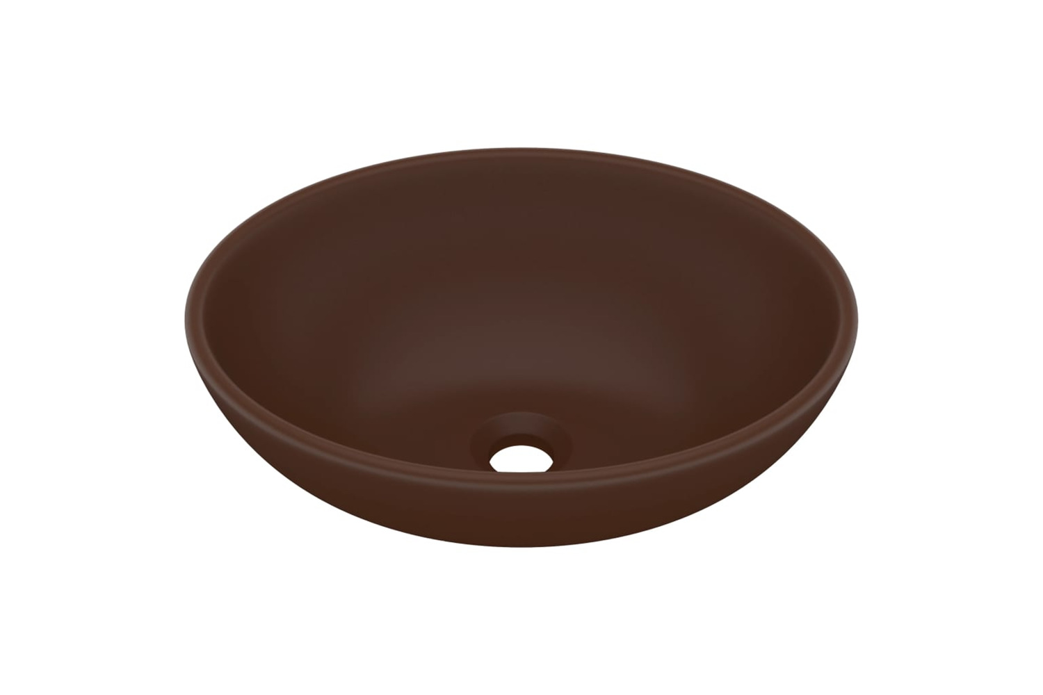 vidaXL 146929 Luxury Basin Oval-shaped Matt Dark Brown 40x33cm Ceramic