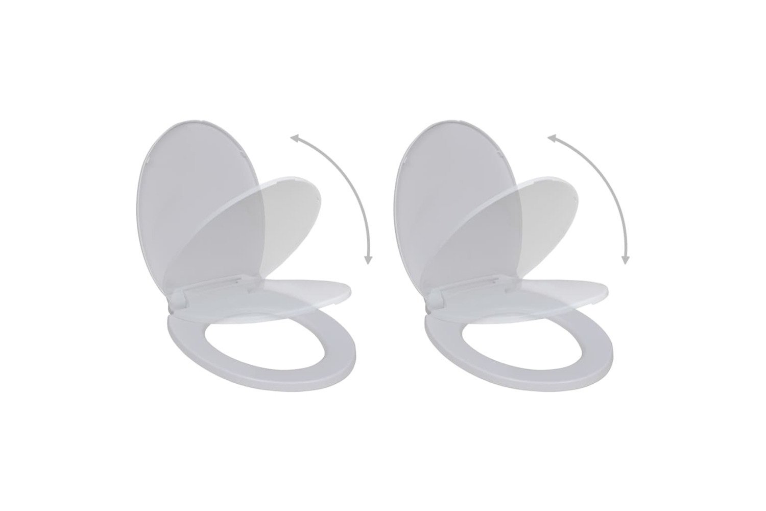 vidaXL 275927 Toilet Seats With Soft Close Lids 2 Pcs Plastic White