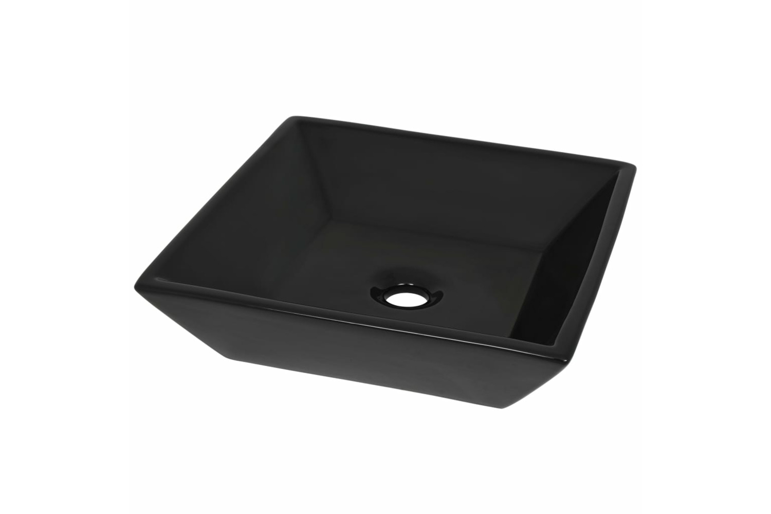 vidaXL 142739 Basin Ceramic Square Black 41.5x41.5x12cm