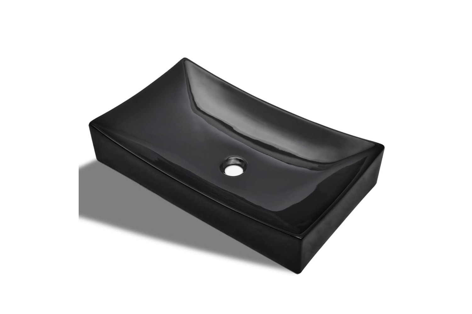 vidaXL 141926 Ceramic Bathroom Sink Basin Black Rectangular