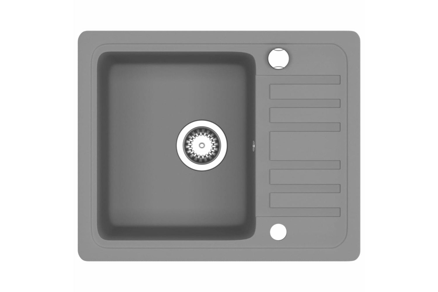 Vidaxl Granite Kitchen Sink Single Basin Grey