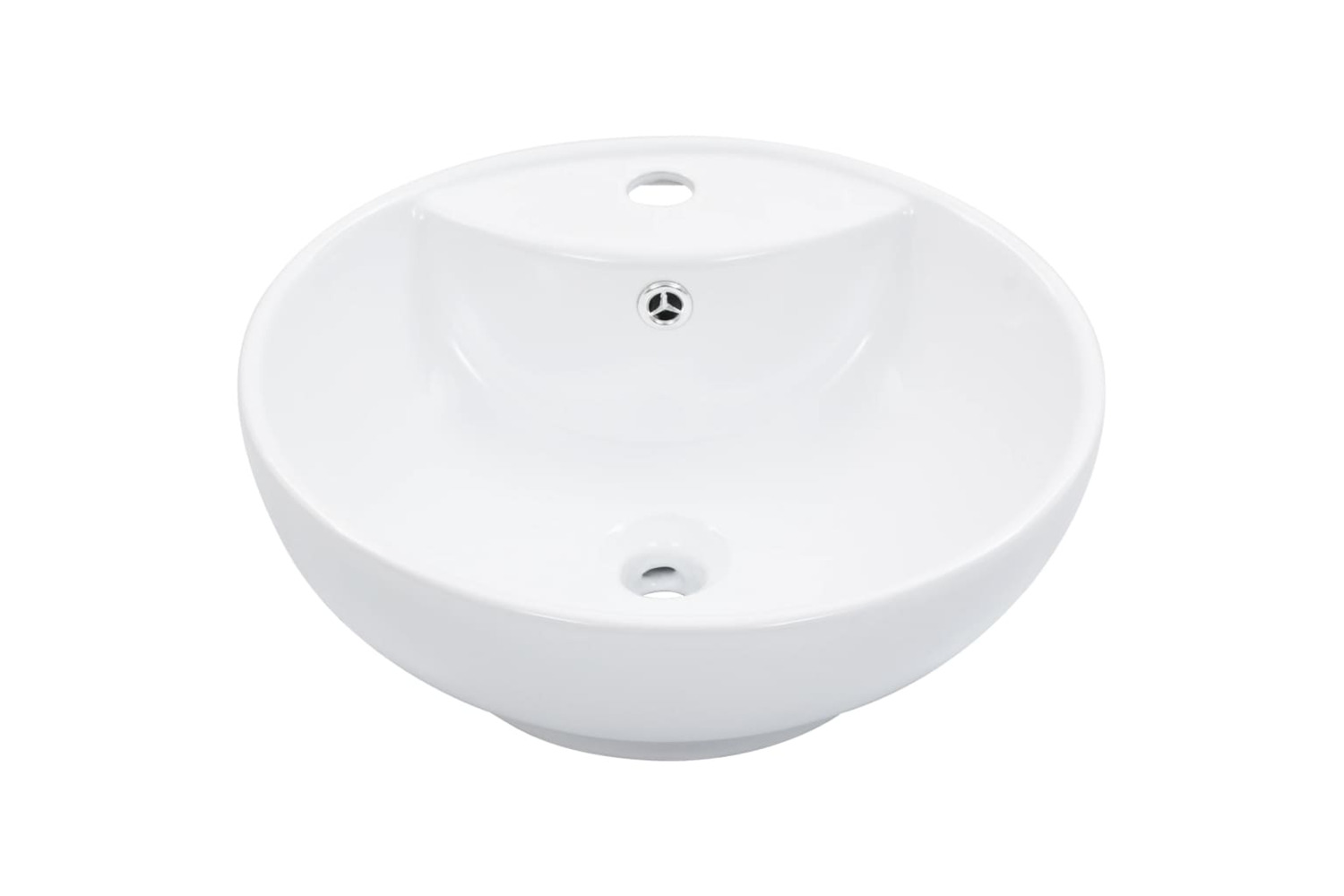 vidaXL 143903 Wash Basin With Overflow 46.5x18cm Ceramic White
