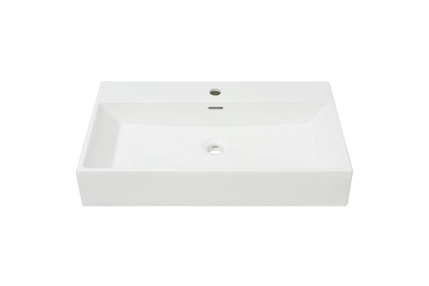 vidaXL 142348 Basin With Faucet Hole Ceramic White 76x42.5x14.5cm