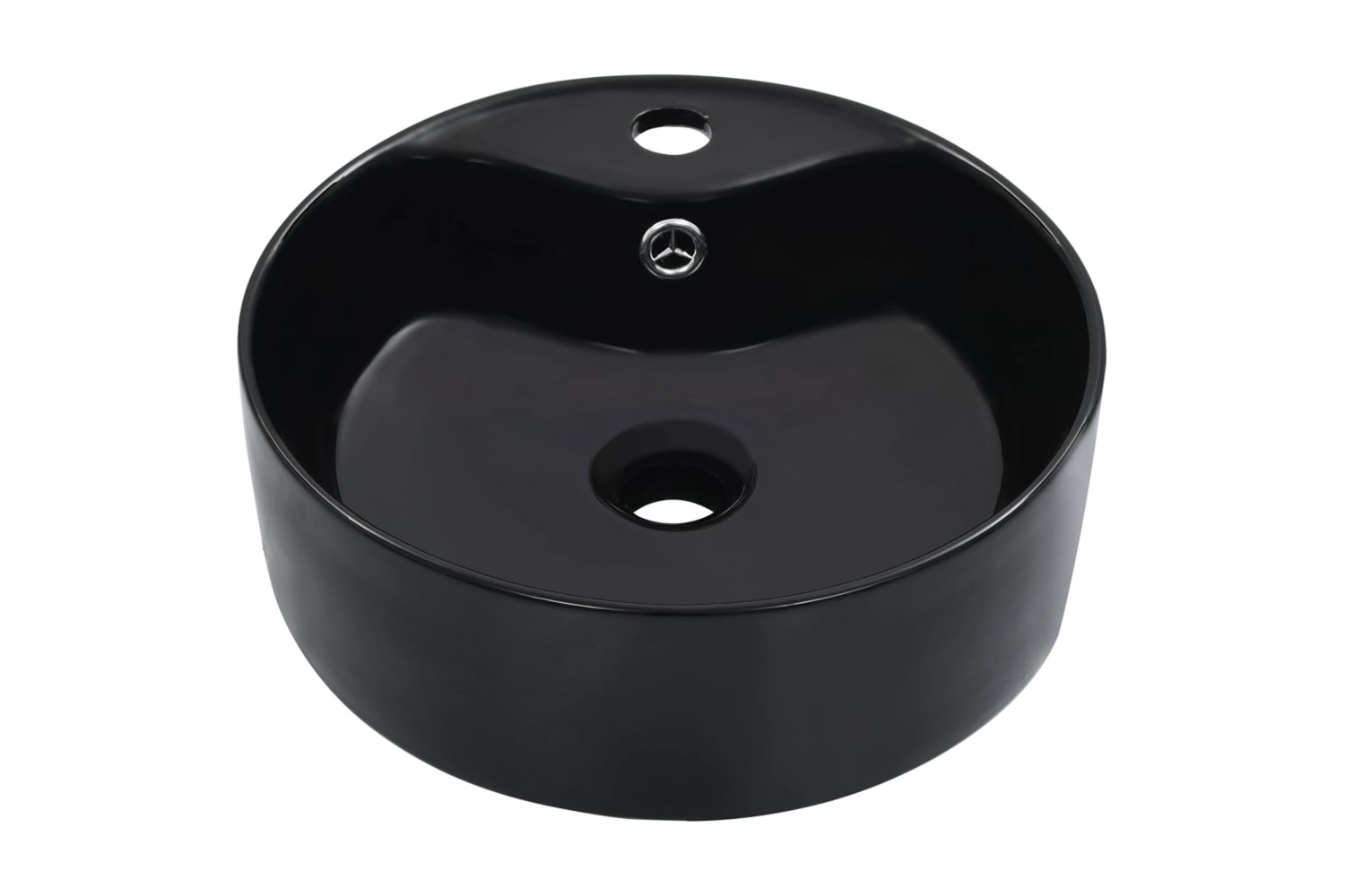 Vidaxl Wash Basin With Overflow 36x13 Cm Ceramic Black