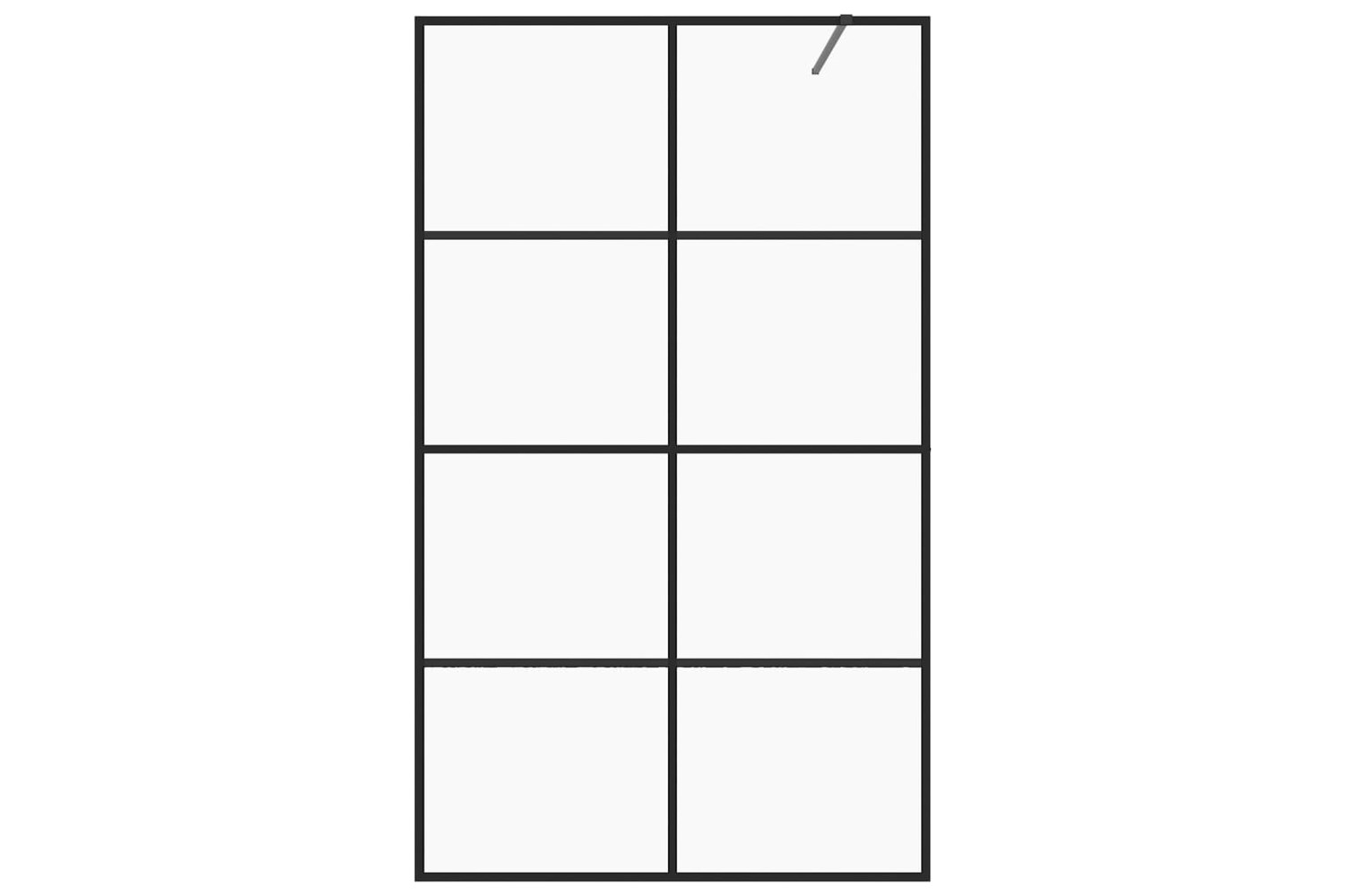 vidaXL 151036 Walk-in Shower Wall With Clear Esg Glass 115x195cm Black