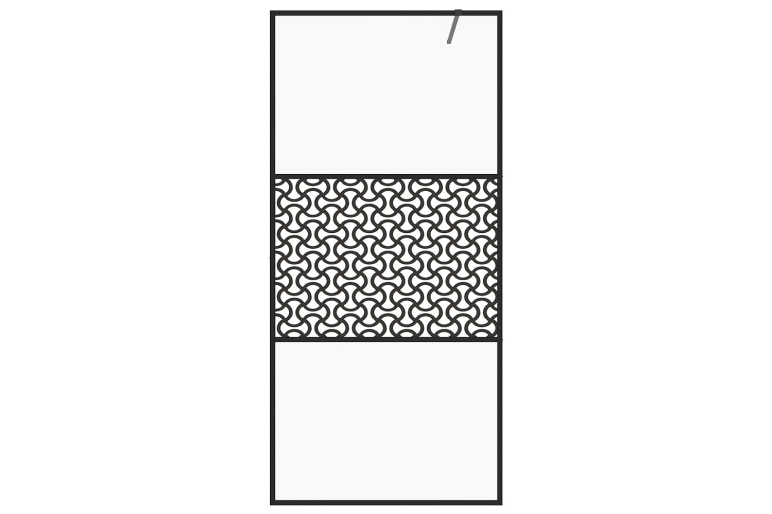 vidaXL 151029 Walk-in Shower Wall With Clear Esg Glass 90x195cm Black