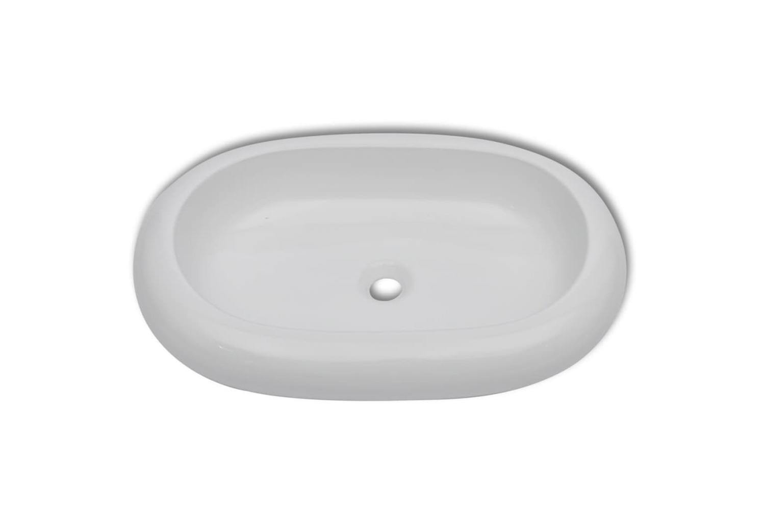 vidaXL 140673 Luxury Ceramic Basin Oval-shaped Sink White 63 X 42cm