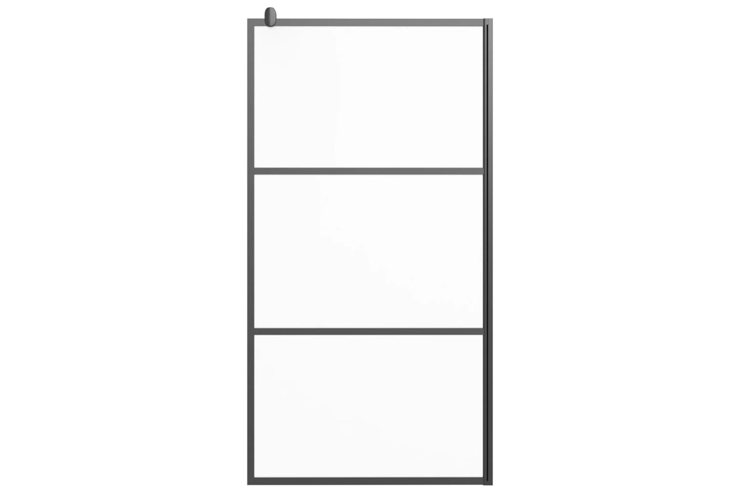 vidaXL 151878 Walk-in Shower Wall 100x195cm Frosted Esg Glass Black