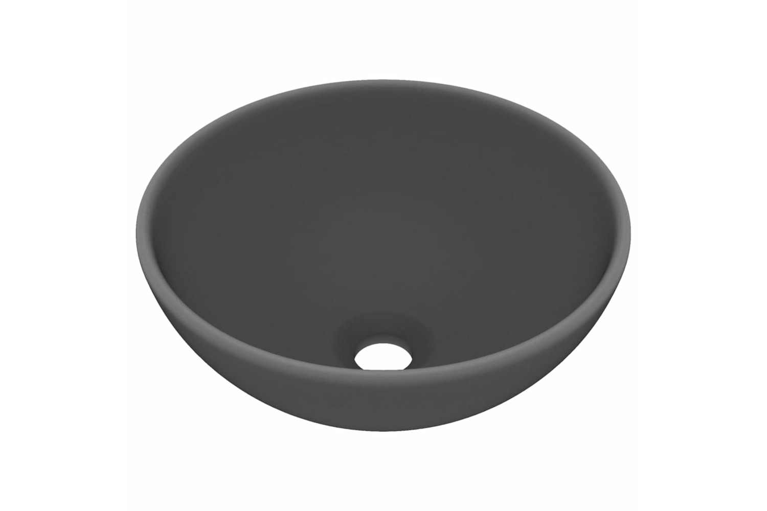 vidaXL 146972 Luxury Bathroom Basin Round Matt Dark Grey 32.5x14cm Ceramic