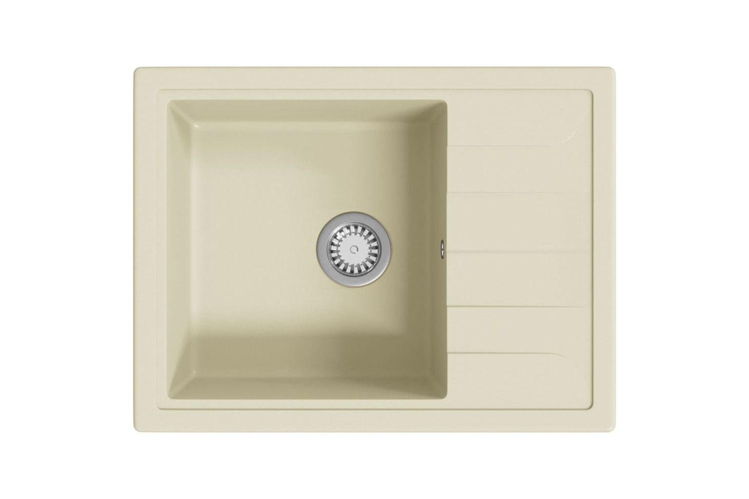 Vidaxl Kitchen Sink With Overflow Hole Oval Beige Granite