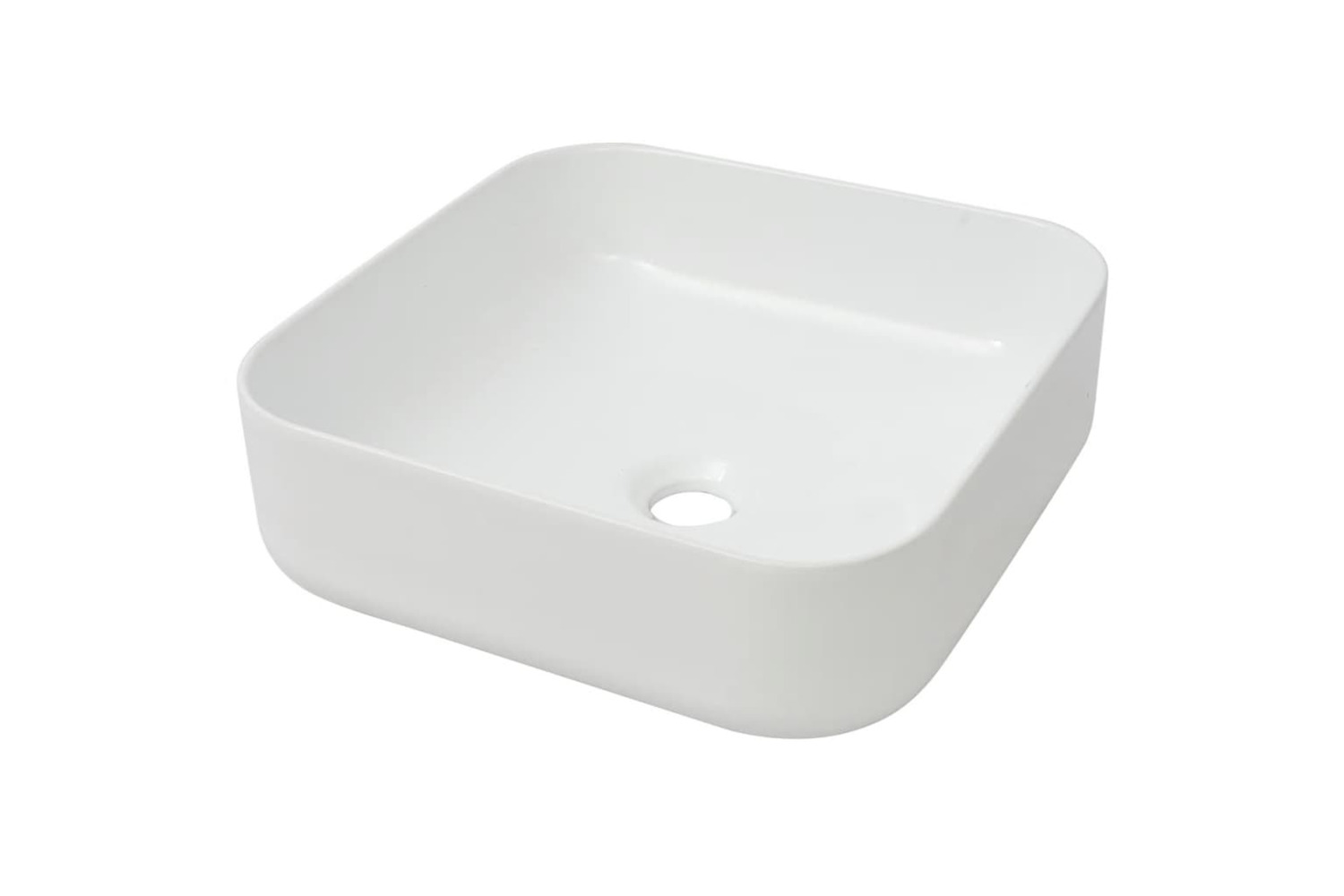 vidaXL 142338 Basin Square Ceramic White 38x38x13.5cm