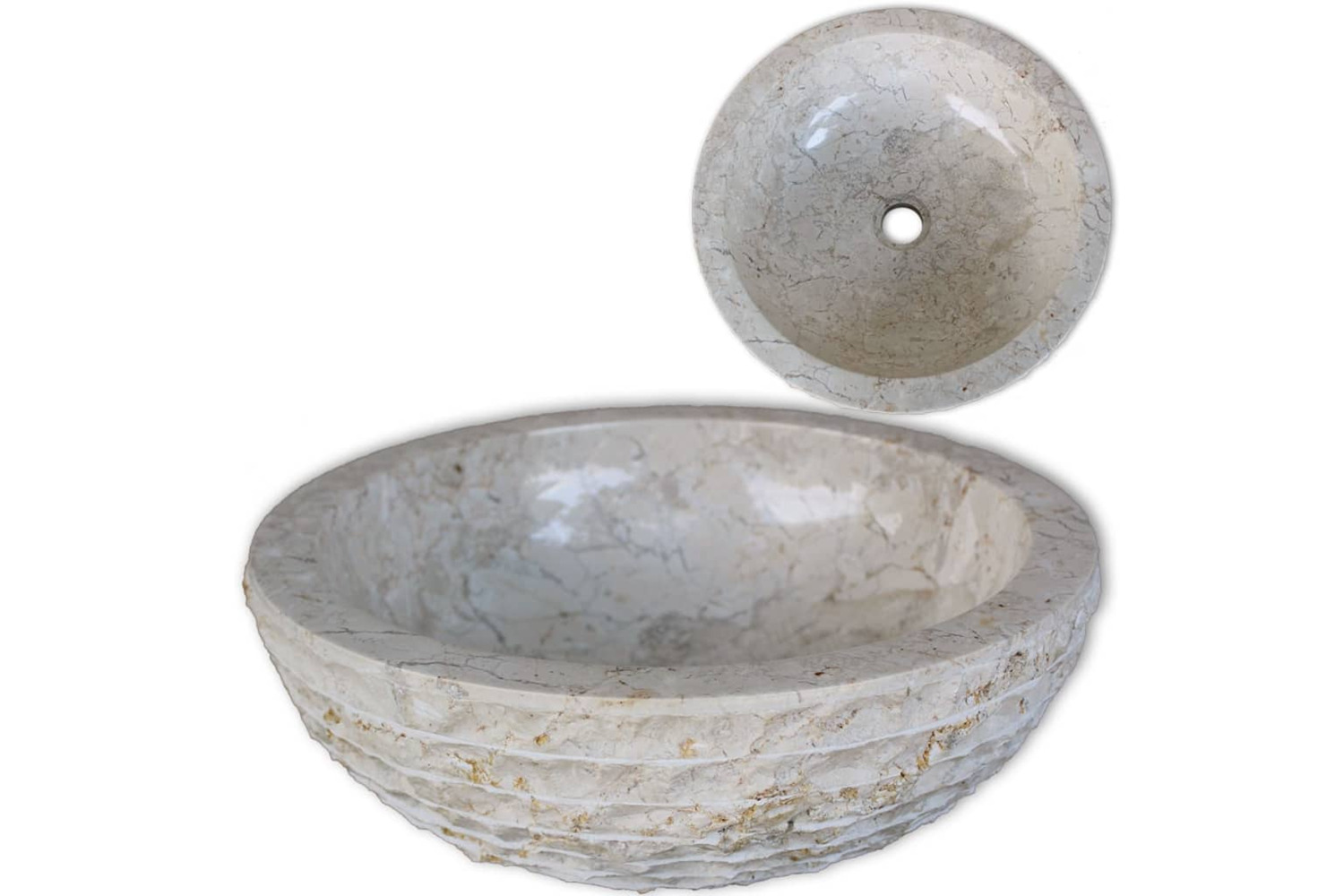 vidaXL 242673 Basin Marble 40cm Cream