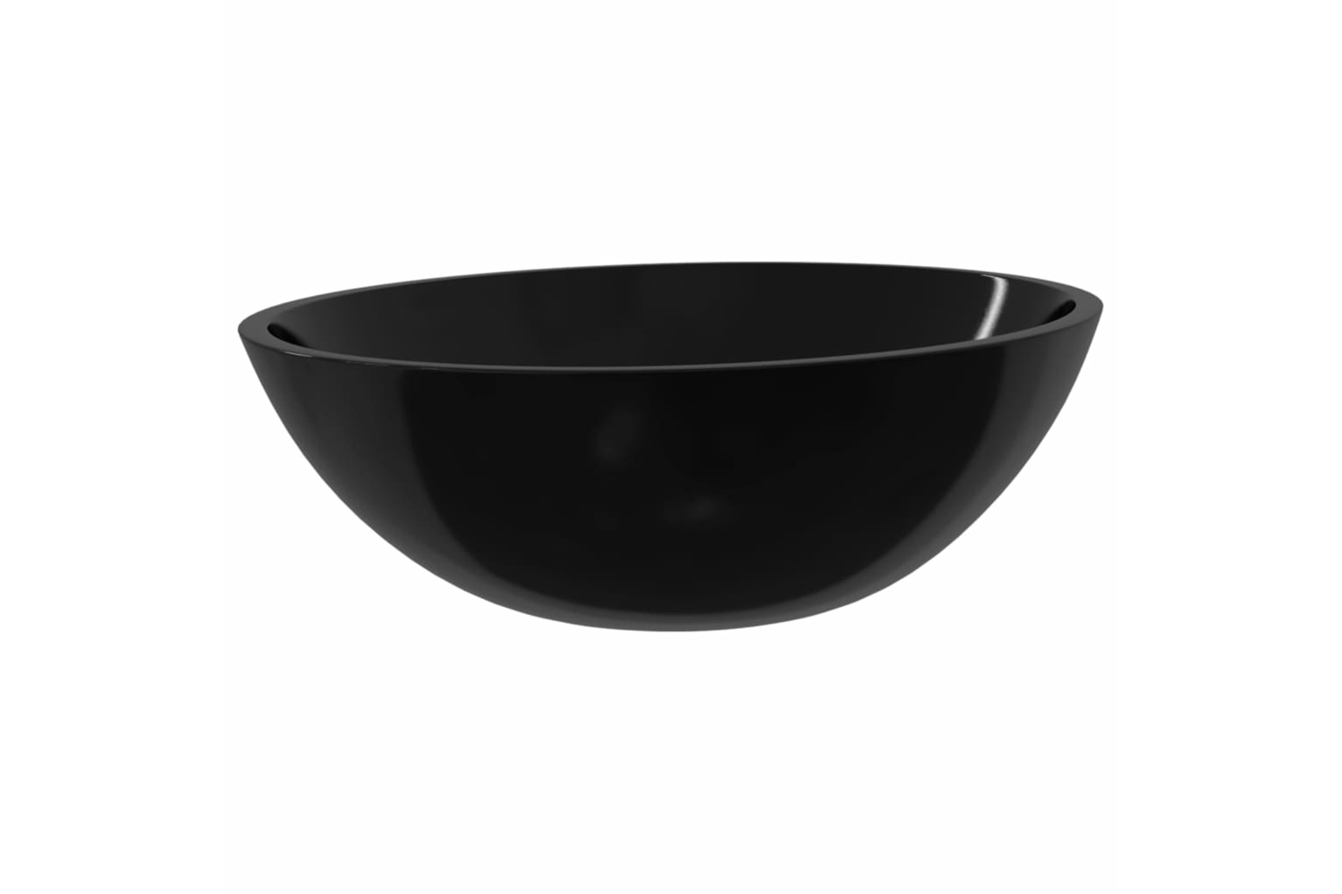 vidaXL 345249 Basin Glass 50x37x14cm Black