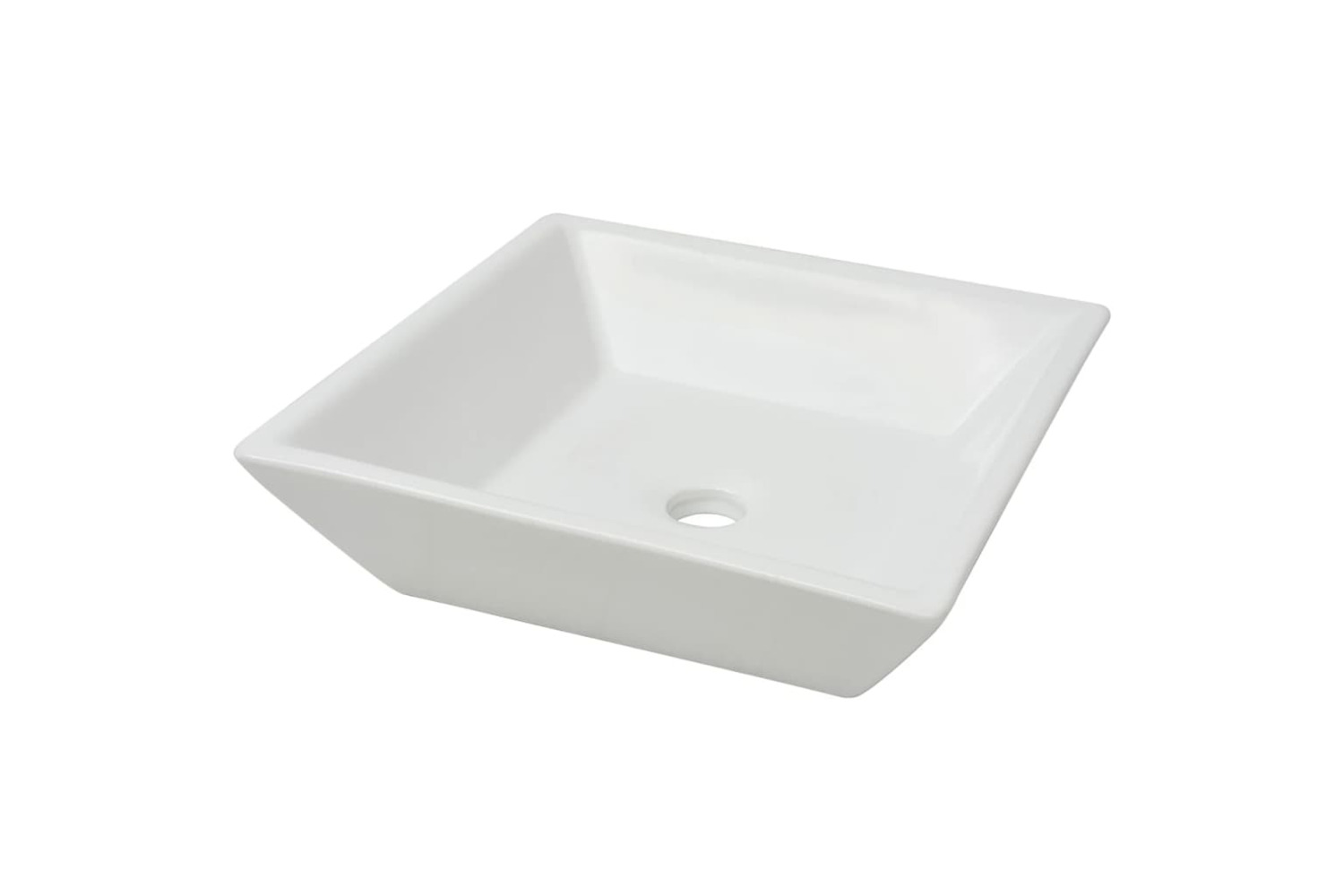 vidaXL 142344 Basin Square Ceramic White 41.5x41.5x12cm