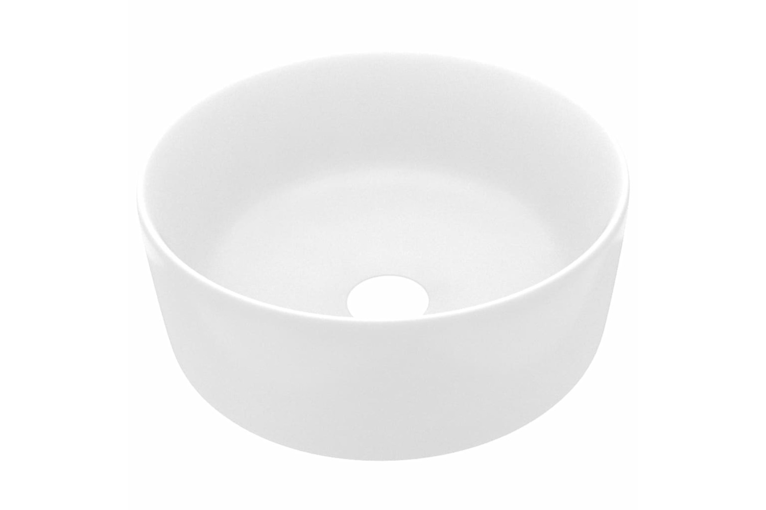 vidaXL 147009 Luxury Wash Basin Round Matt White 40x15cm Ceramic