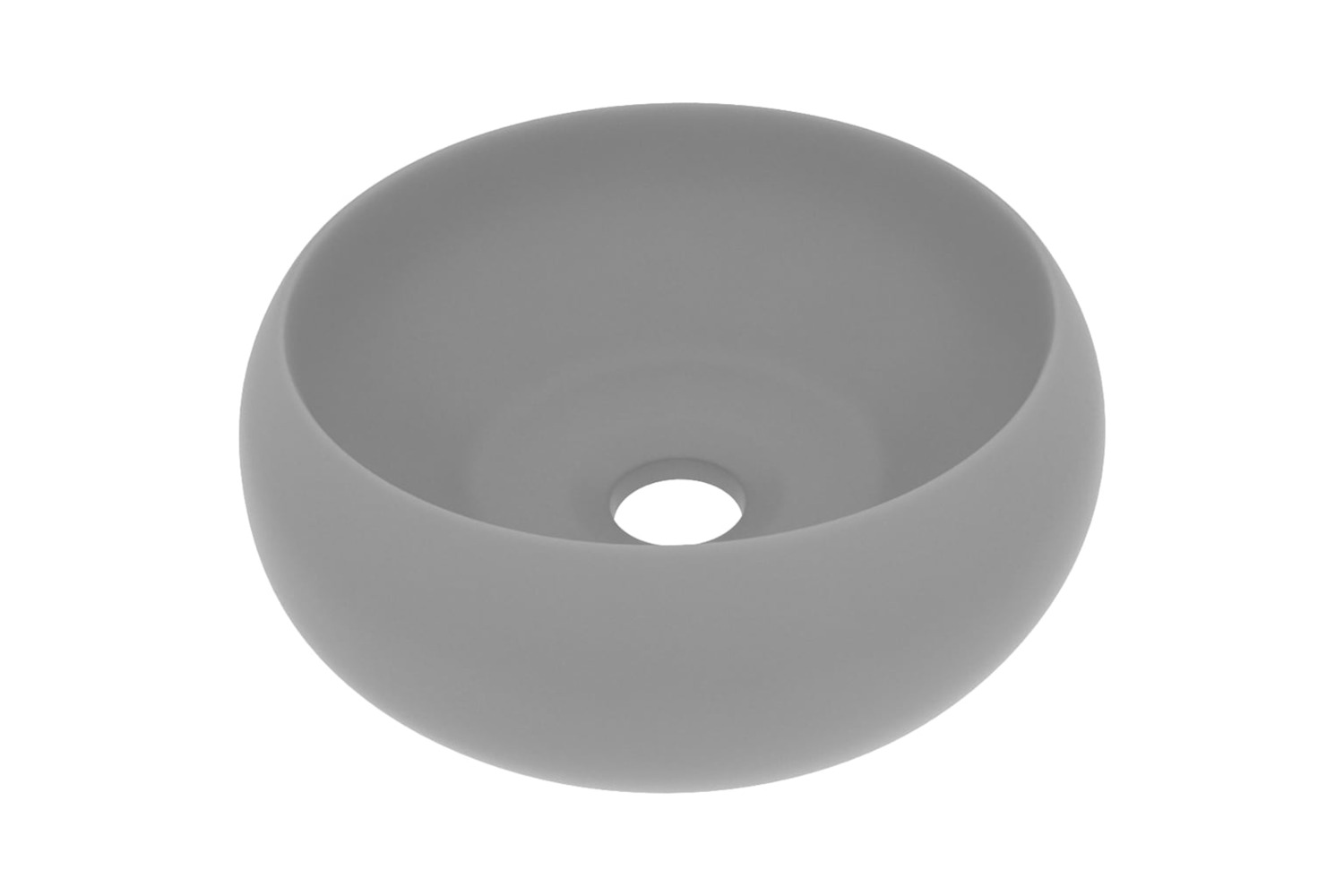 vidaXL 147004 Luxury Wash Basin Round Matt Light Grey 40x15cm Ceramic