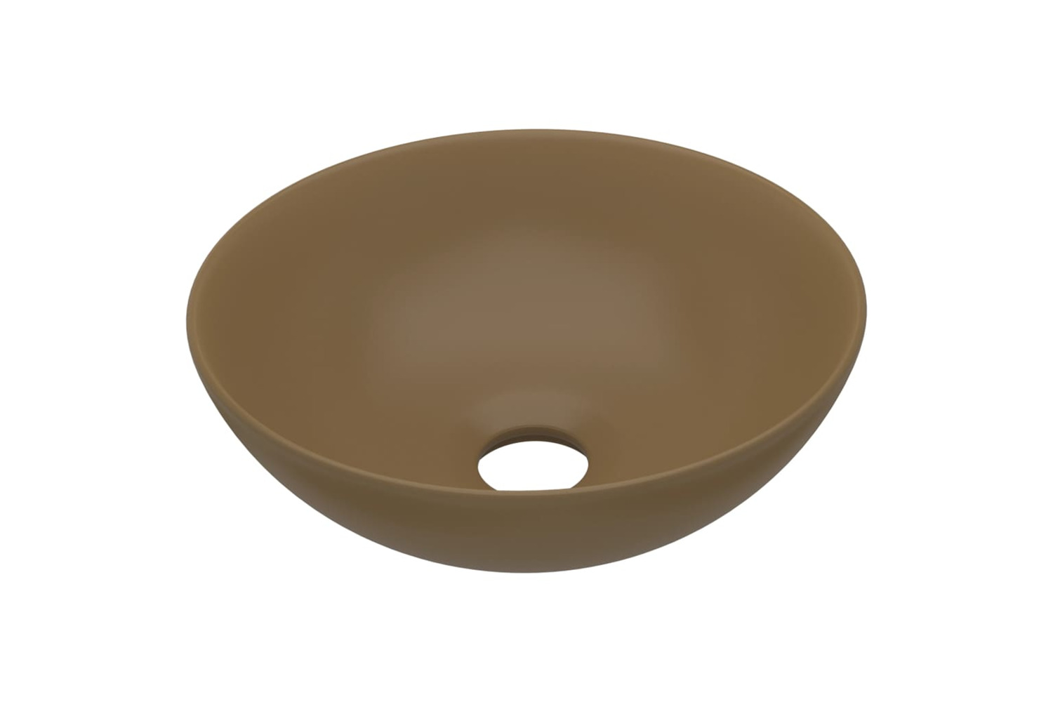 vidaXL 146985 Bathroom Sink Ceramic Matt Cream Round