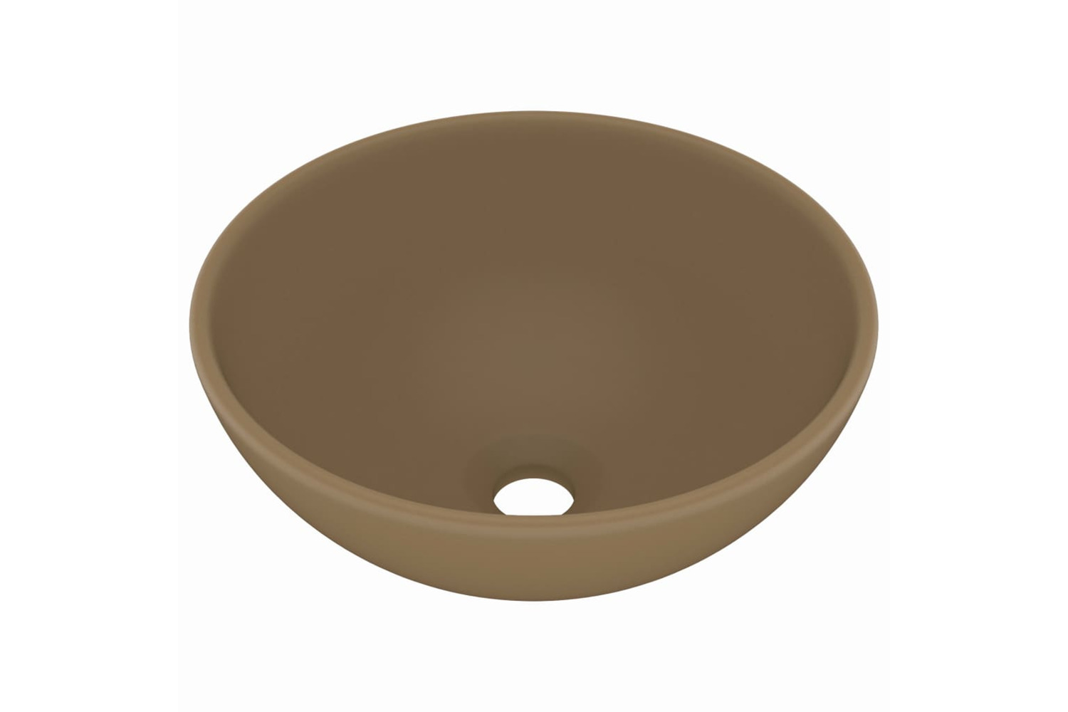 vidaXL 146974 Luxury Bathroom Basin Round Matt Cream 32.5x14cm Ceramic