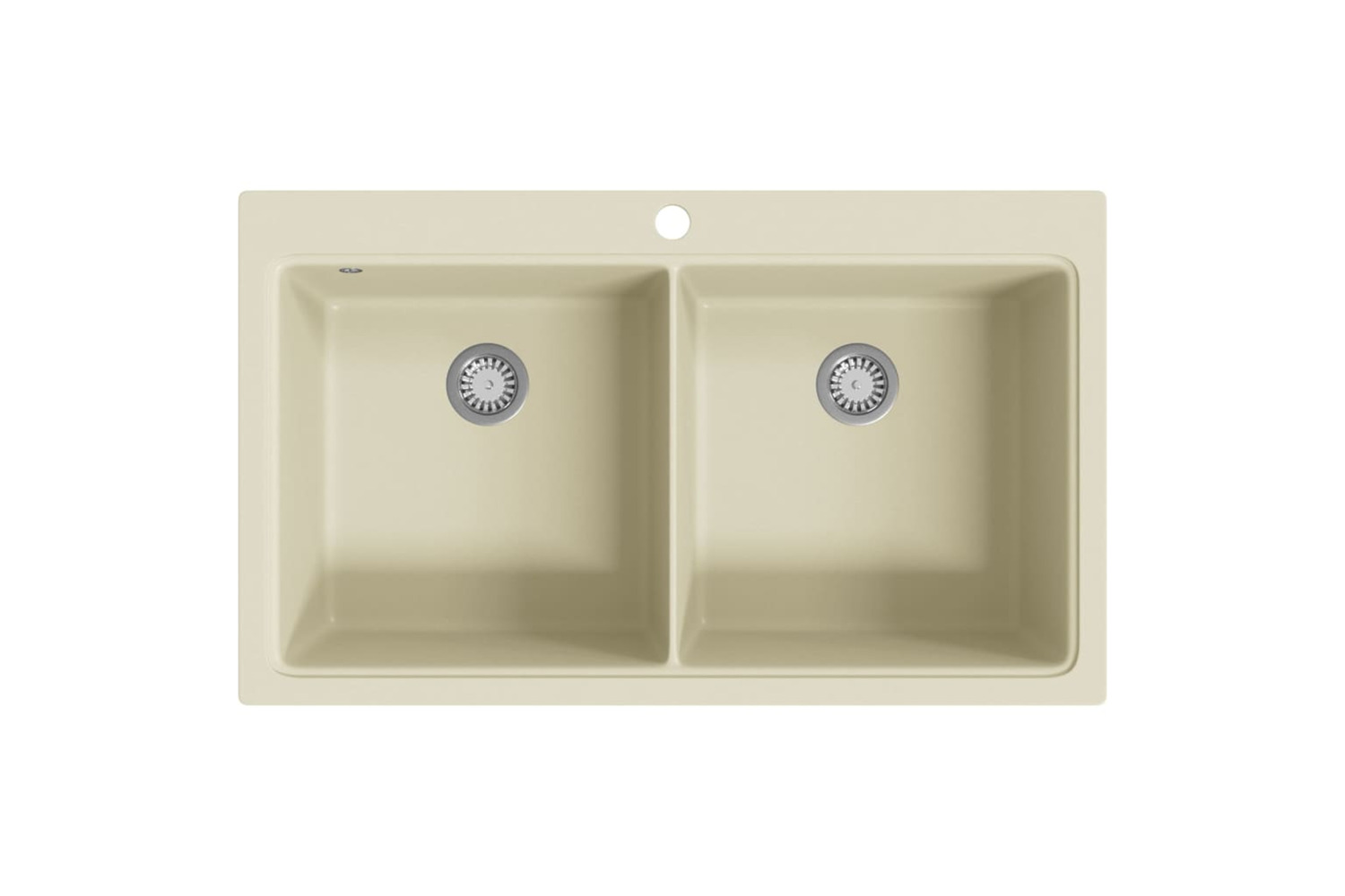 Vidaxl Granite Kitchen Sink Double Basins Beige