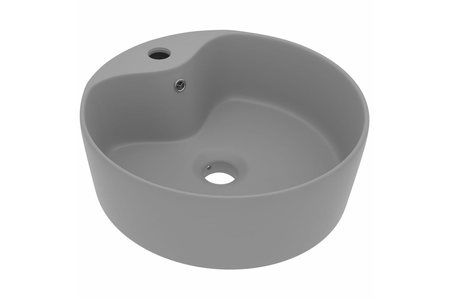 vidaXL 147037 Luxury Wash Basin With Overflow Matt Light Grey 36x13cm Ceramic