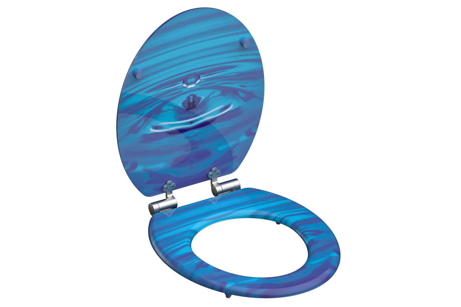 Schutte 438744 Toilet Seat With Soft-close Blue Drop