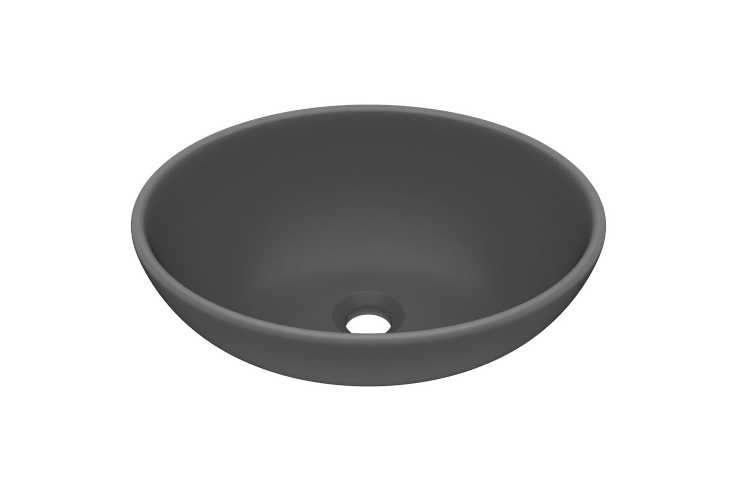 vidaXL 146928 Luxury Basin Oval-shaped Matt Dark Grey 40x33cm Ceramic