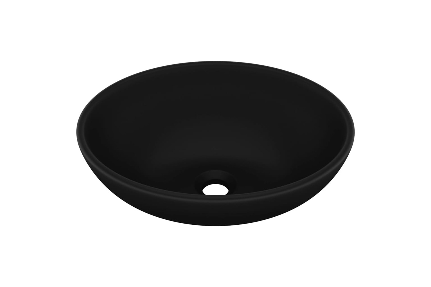 vidaXL 146931 Luxury Basin Oval-shaped Matt Black 40x33cm Ceramic