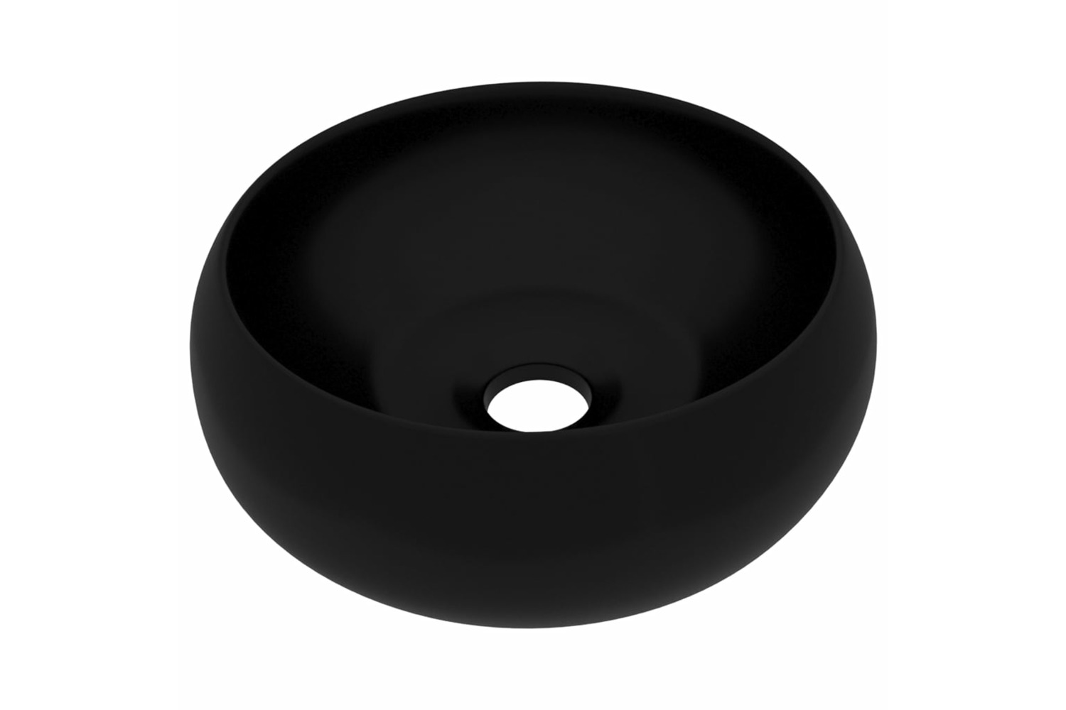 vidaXL 147008 Luxury Wash Basin Round Matt Black 40x15cm Ceramic