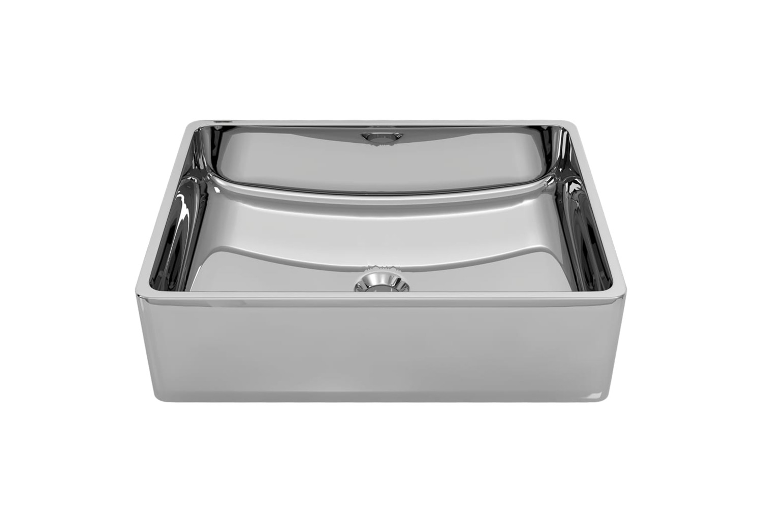 vidaXL 143495 Wash Basin 41x30x12cm Ceramic Silver