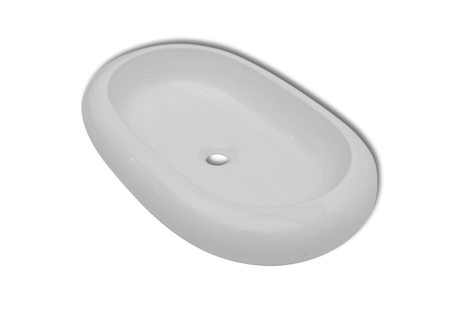 vidaXL 140673 Luxury Ceramic Basin Oval-shaped Sink White 63 X 42cm