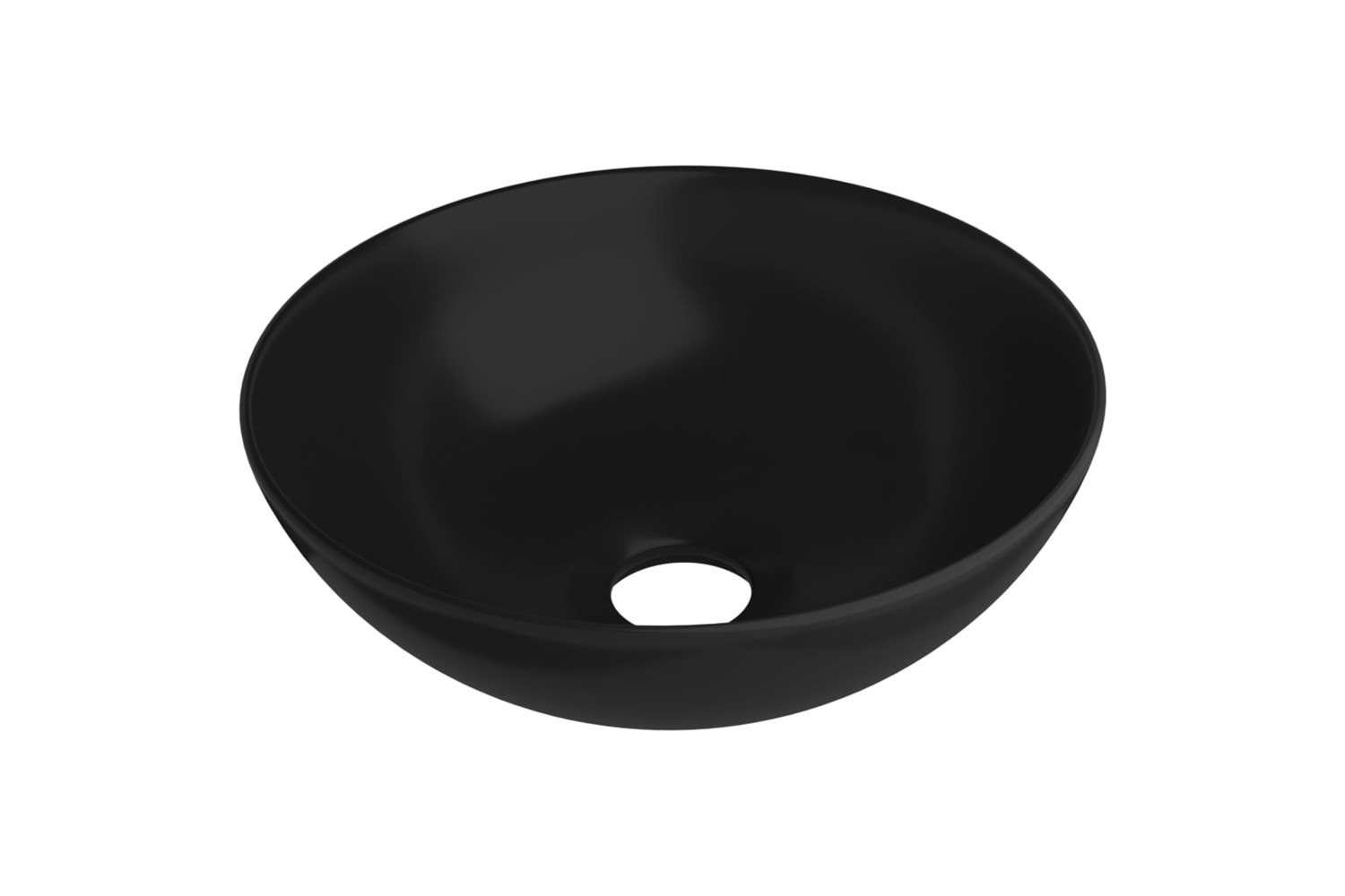 vidaXL 146986 Bathroom Sink Ceramic Matt Black Round