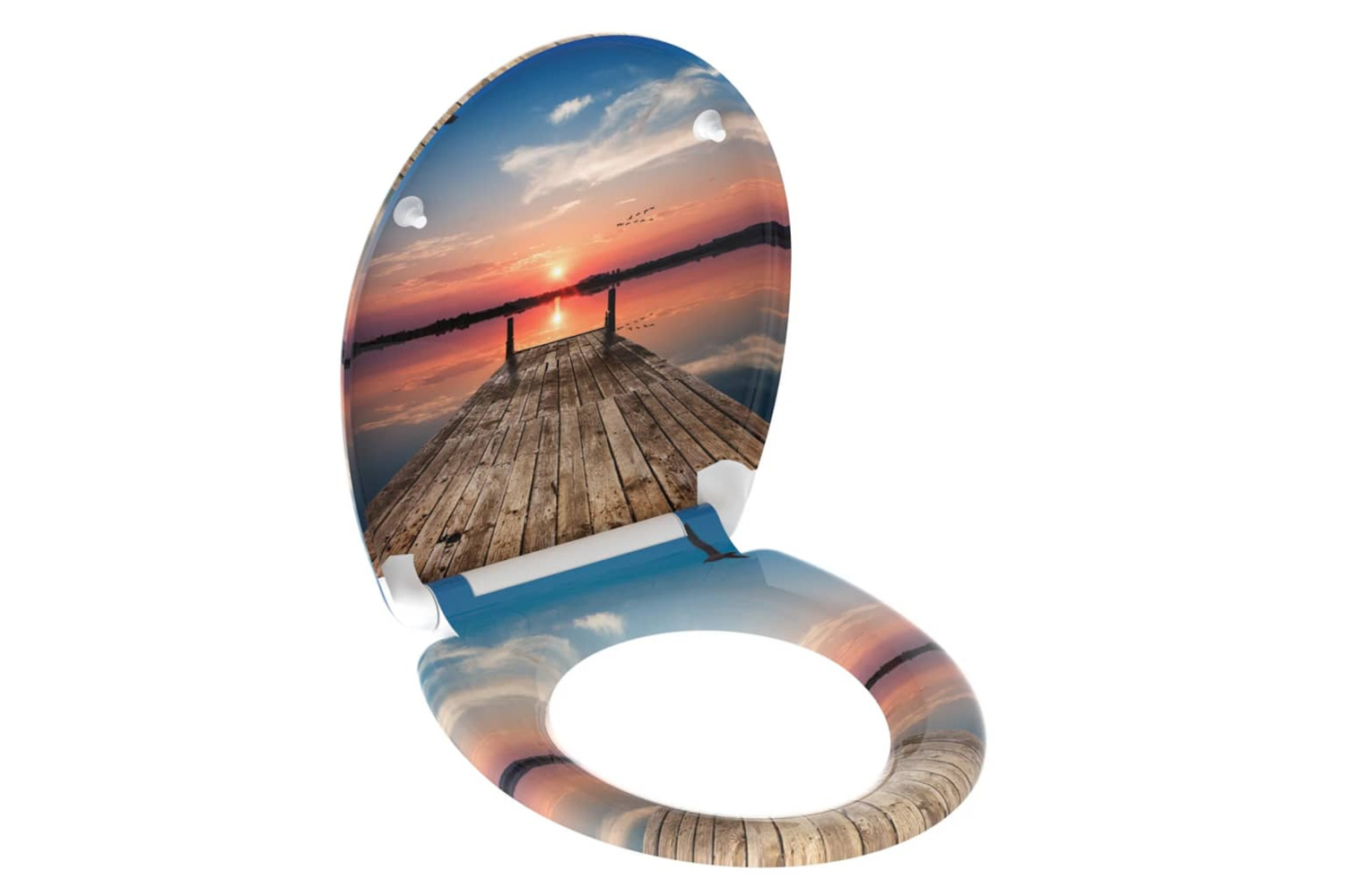 Schutte 438777 Toilet Seat With Soft-close Quick Release Sunset Sky