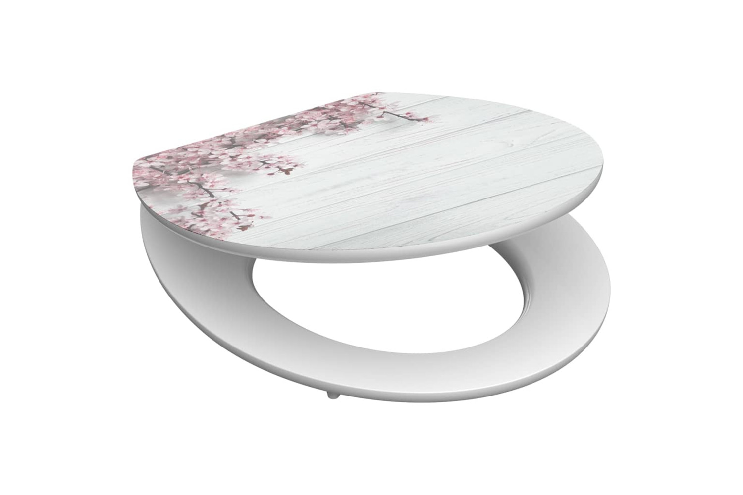 Schutte 438759 High Gloss Seat With Soft-close Flowers & Wood Mdf