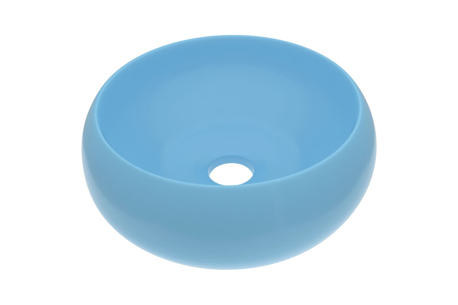 vidaXL 147000 Luxury Wash Basin Round Matt Light Blue 40x15cm Ceramic