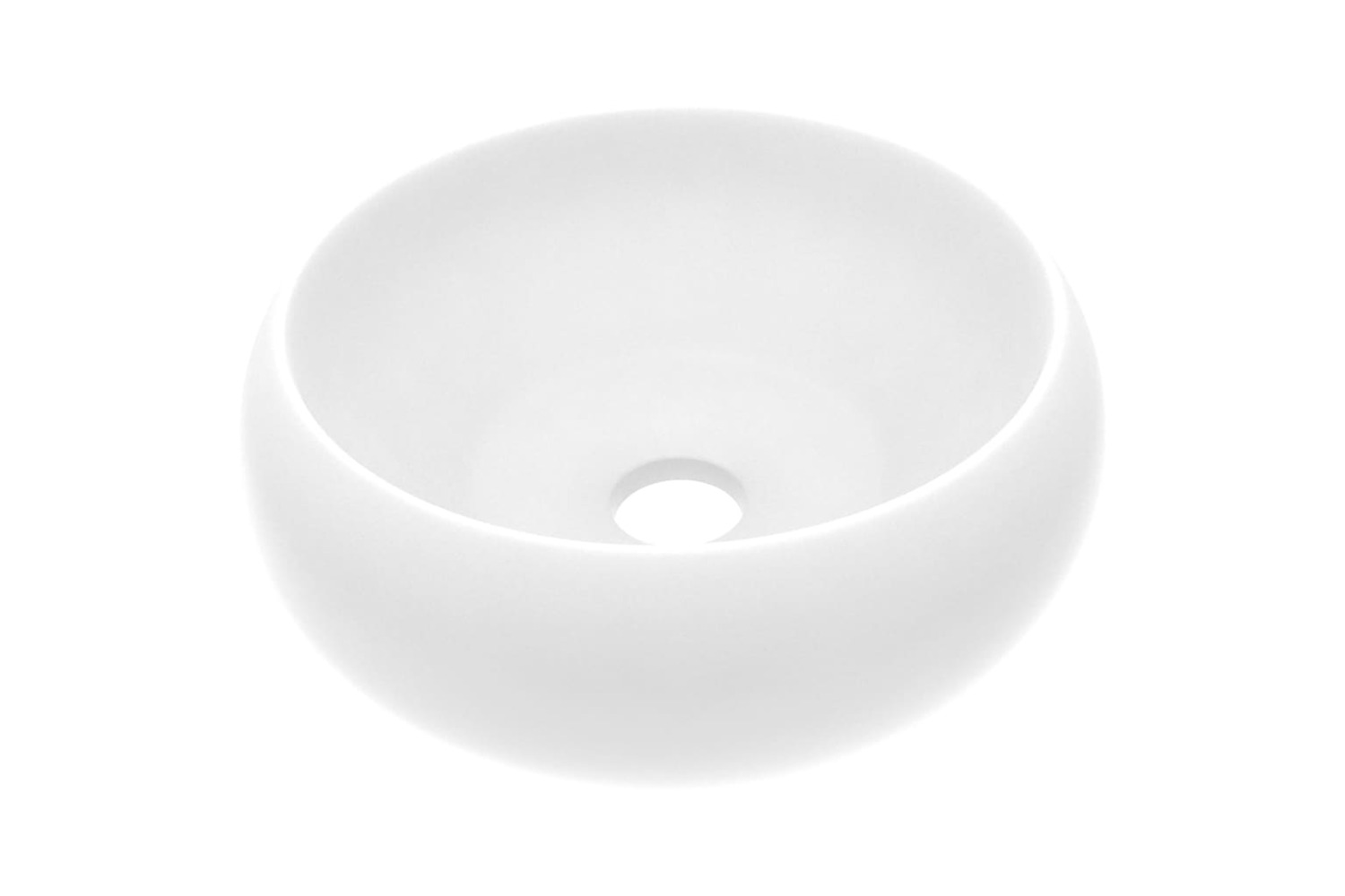 vidaXL 146998 Luxury Wash Basin Round Matt White 40x15cm Ceramic