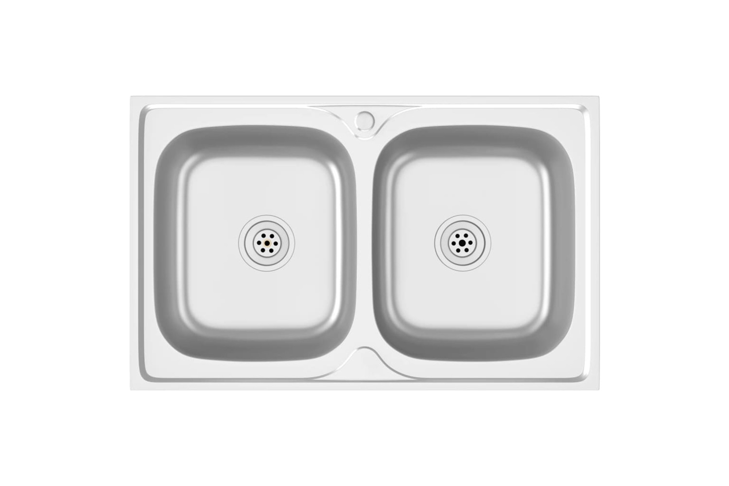 Vidaxl 147234 Kitchen Sink With Double Basins Silver 800x500x155 Mm Stainless Steel