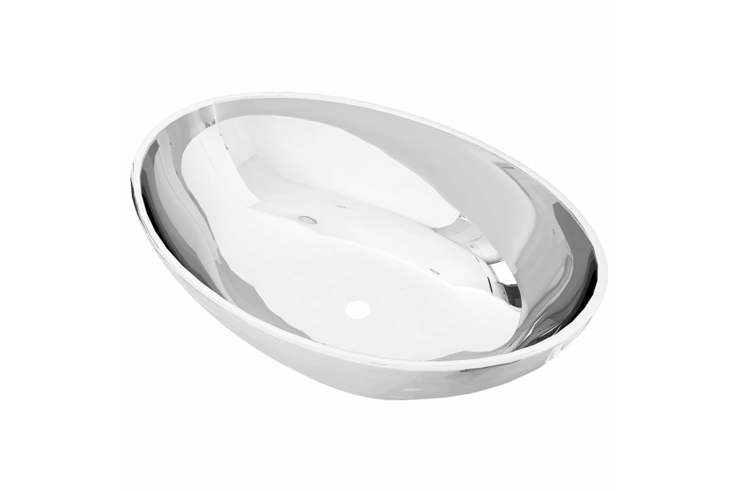 vidaXL 143473 Wash Basin 40x33x13.5cm Ceramic Silver