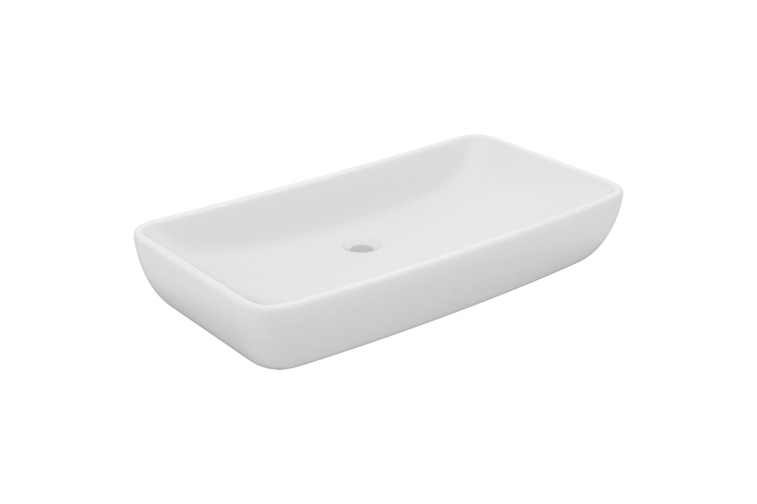 vidaXL 146954 Luxury Basin Rectangular Matt White 71x38cm Ceramic