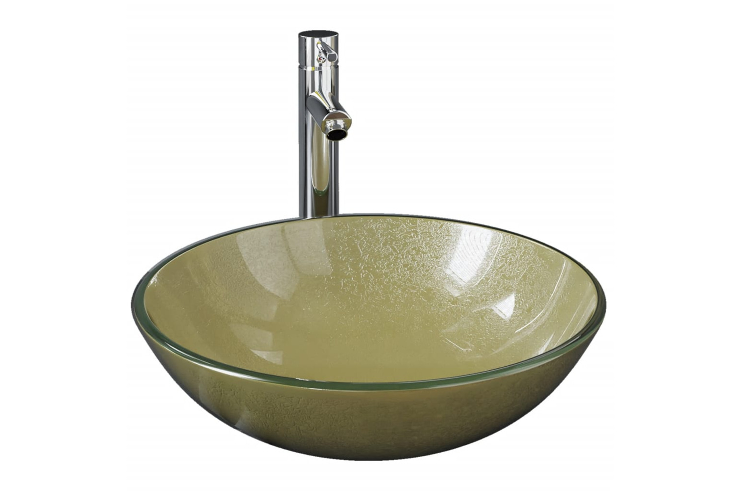 Vidaxl 3098459 Bathroom Sink With Tap And Push Drain Gold Tempered Glass