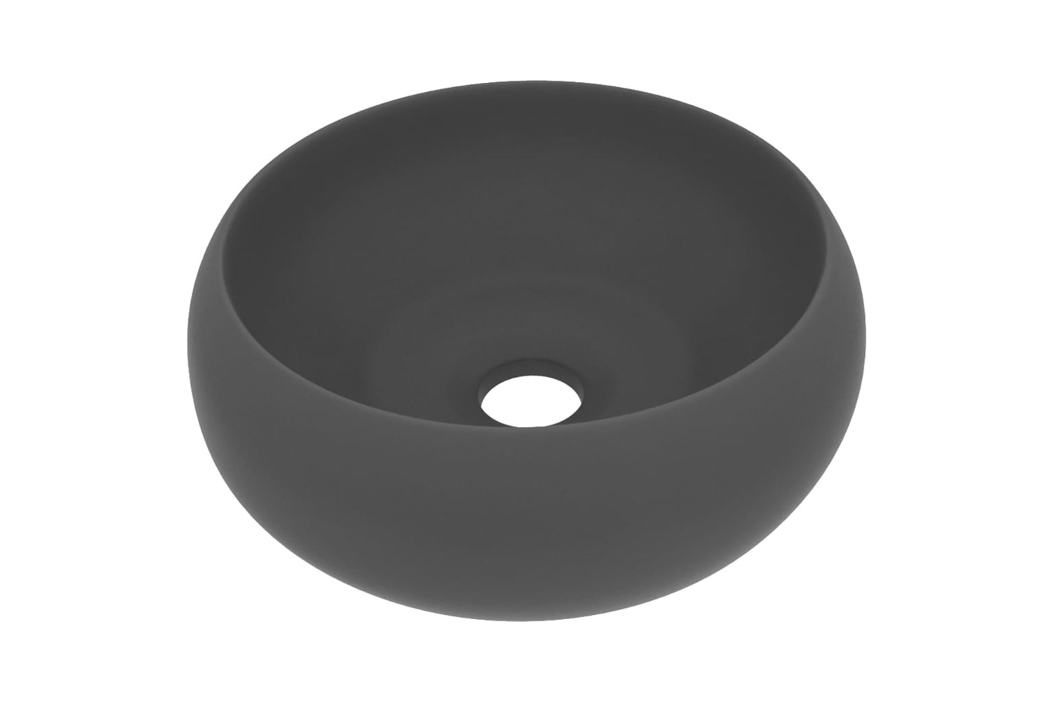 vidaXL 147005 Luxury Wash Basin Round Matt Dark Grey 40x15cm Ceramic