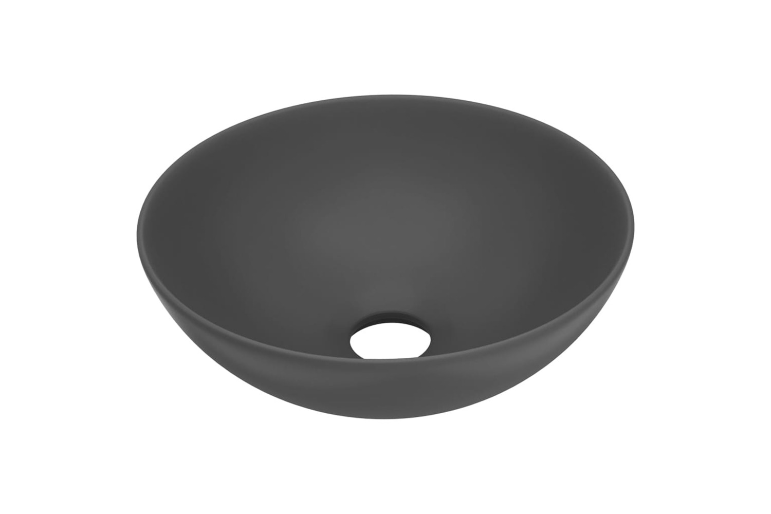 vidaXL 146983 Bathroom Sink Ceramic Dark Grey Round