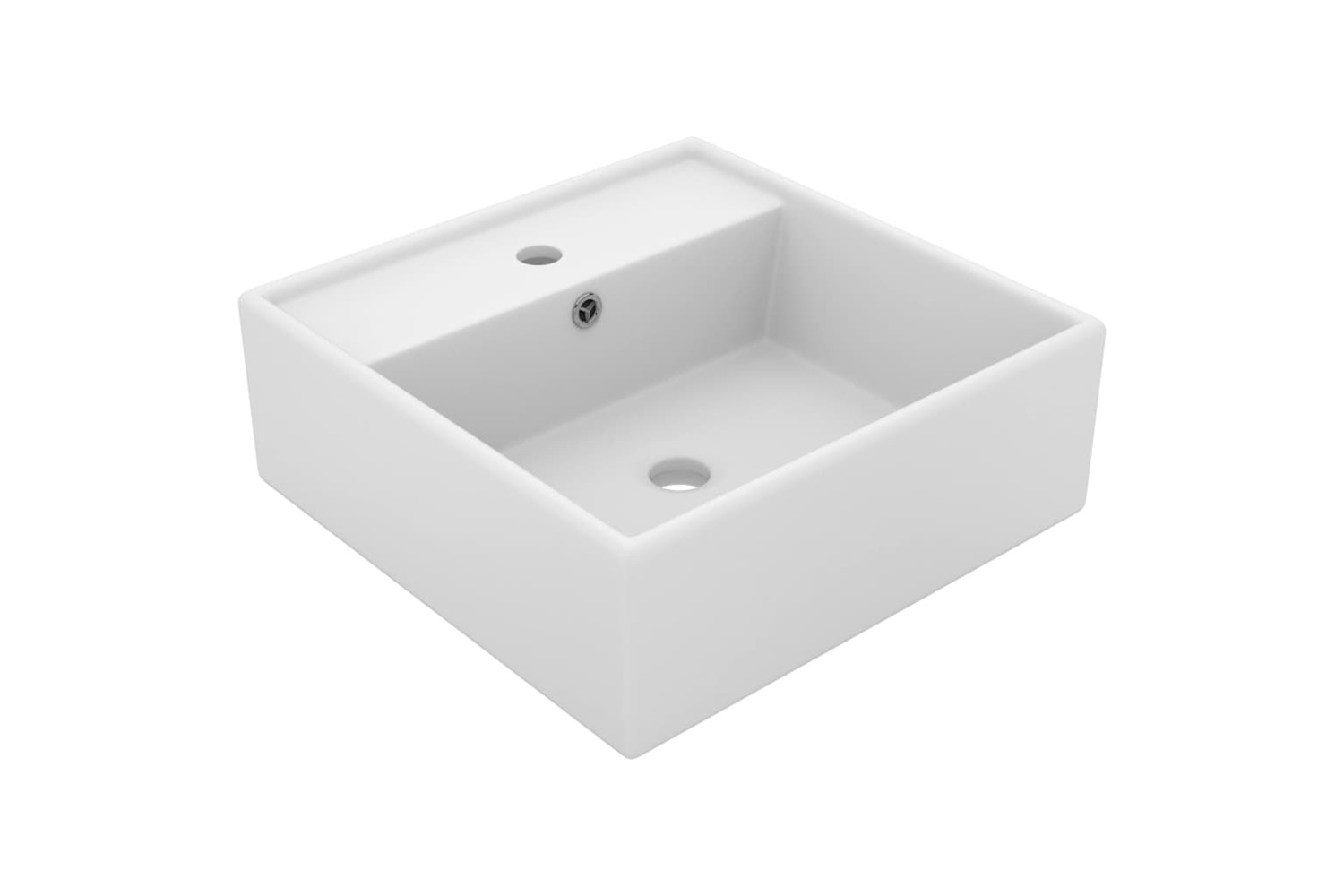 vidaXL 146943 Luxury Basin Overflow Square Matt White 41x41cm Ceramic