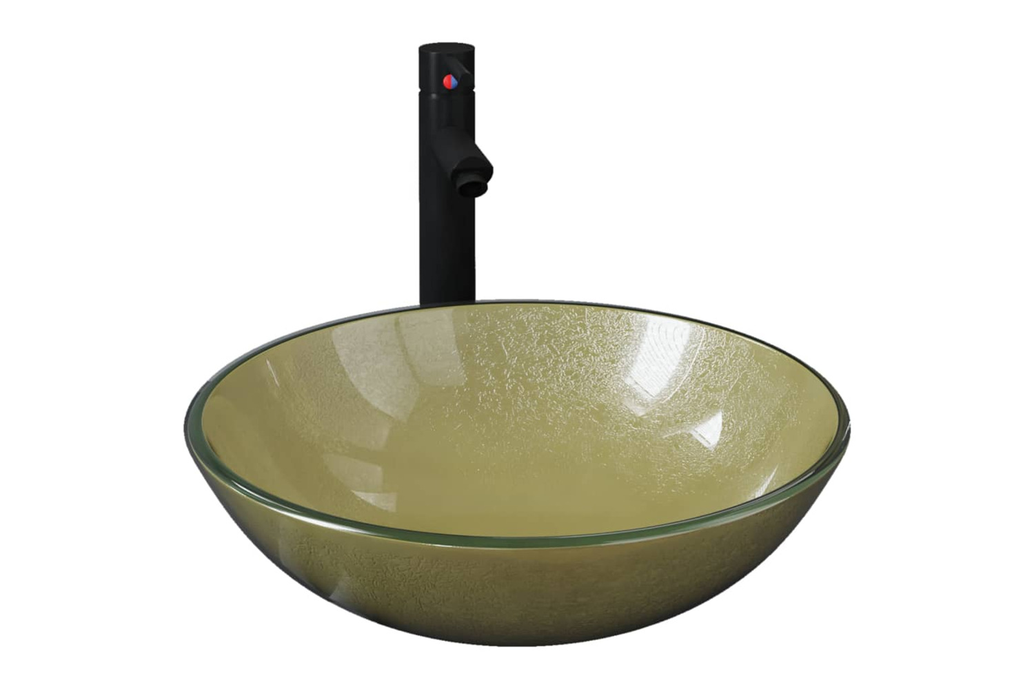 Vidaxl 3098460 Bathroom Sink With Tap And Push Drain Gold Tempered Glass