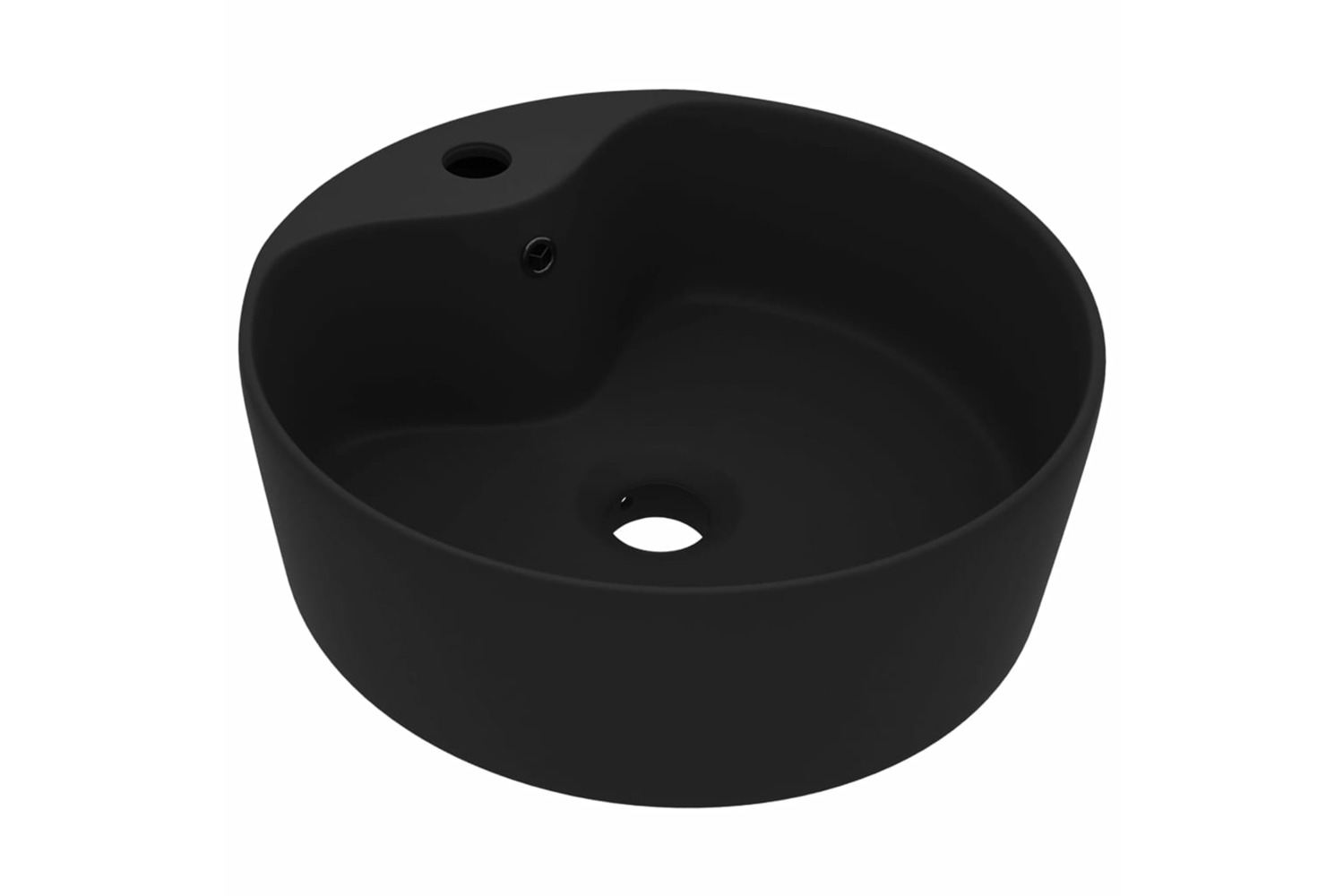 vidaXL 147041 Luxury Wash Basin With Overflow Matt Black 36x13cm Ceramic