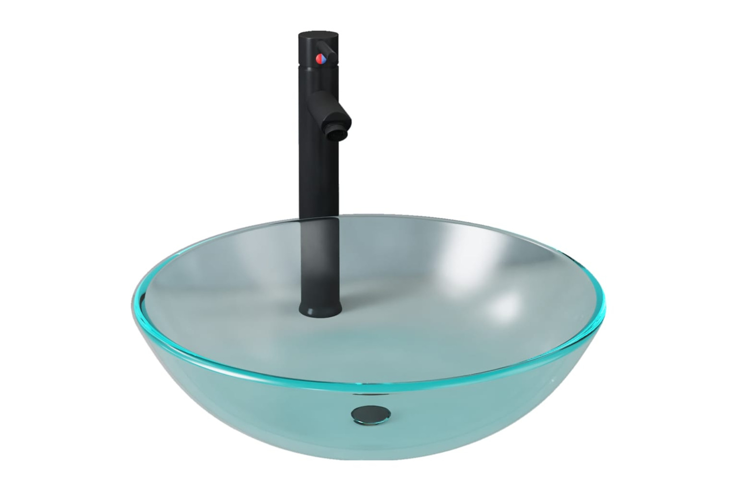 Vidaxl 3098445 Bathroom Sink With Tap And Push Drain Frosted Tempered Glass