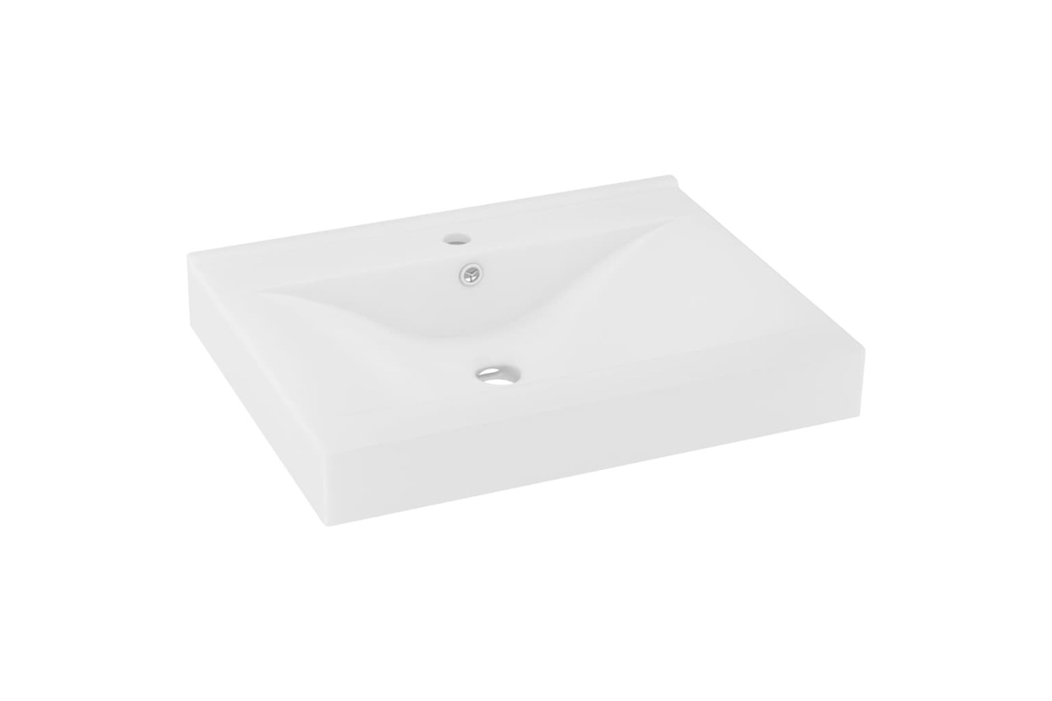 vidaXL 147020 Luxury Basin With Faucet Hole Matt White 60x46cm Ceramic