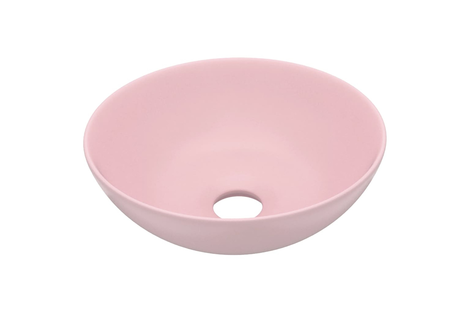 vidaXL 146977 Bathroom Sink Ceramic Matt Pink Round