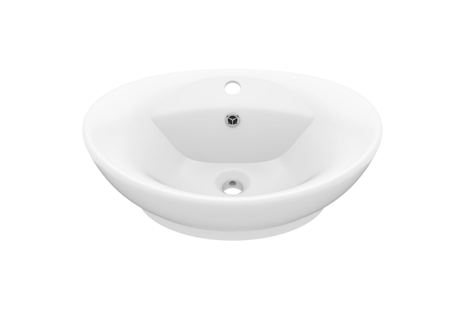vidaXL 146932 Luxury Basin Overflow Oval Matt White 58.5x39cm Ceramic