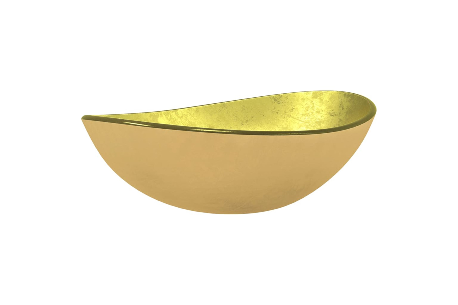 vidaXL 345262 Basin Tempered Glass 54.5x35x15.5cm Gold